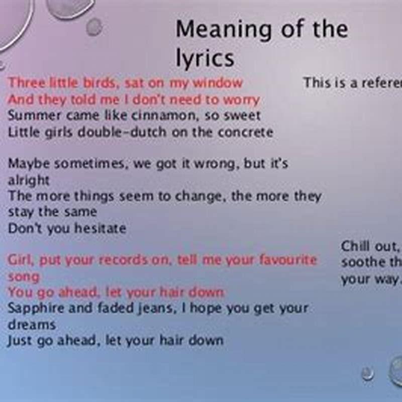 What is the meaning of three little birds sat on my window? - DIY Seattle