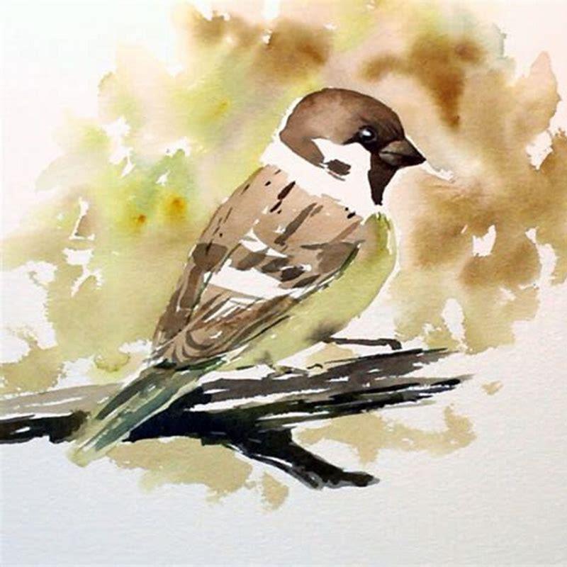 How do you paint a watercolor Sparrow?